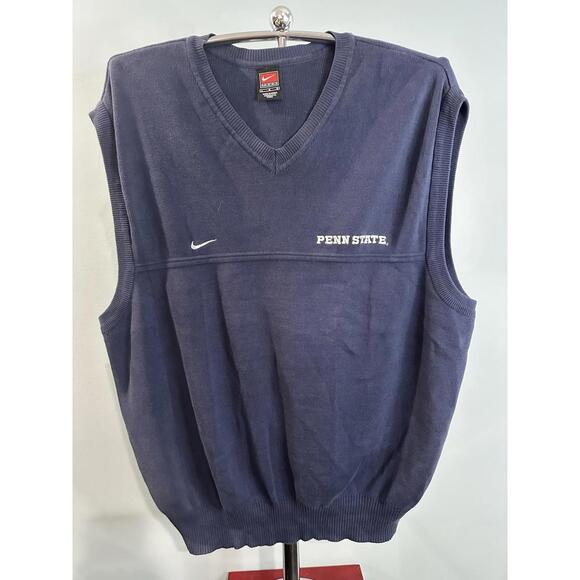 Penn State Nittany Lions Sweater Vest Mens Large Navy Blue NCAA College Nike * - Picture 1 of 4
